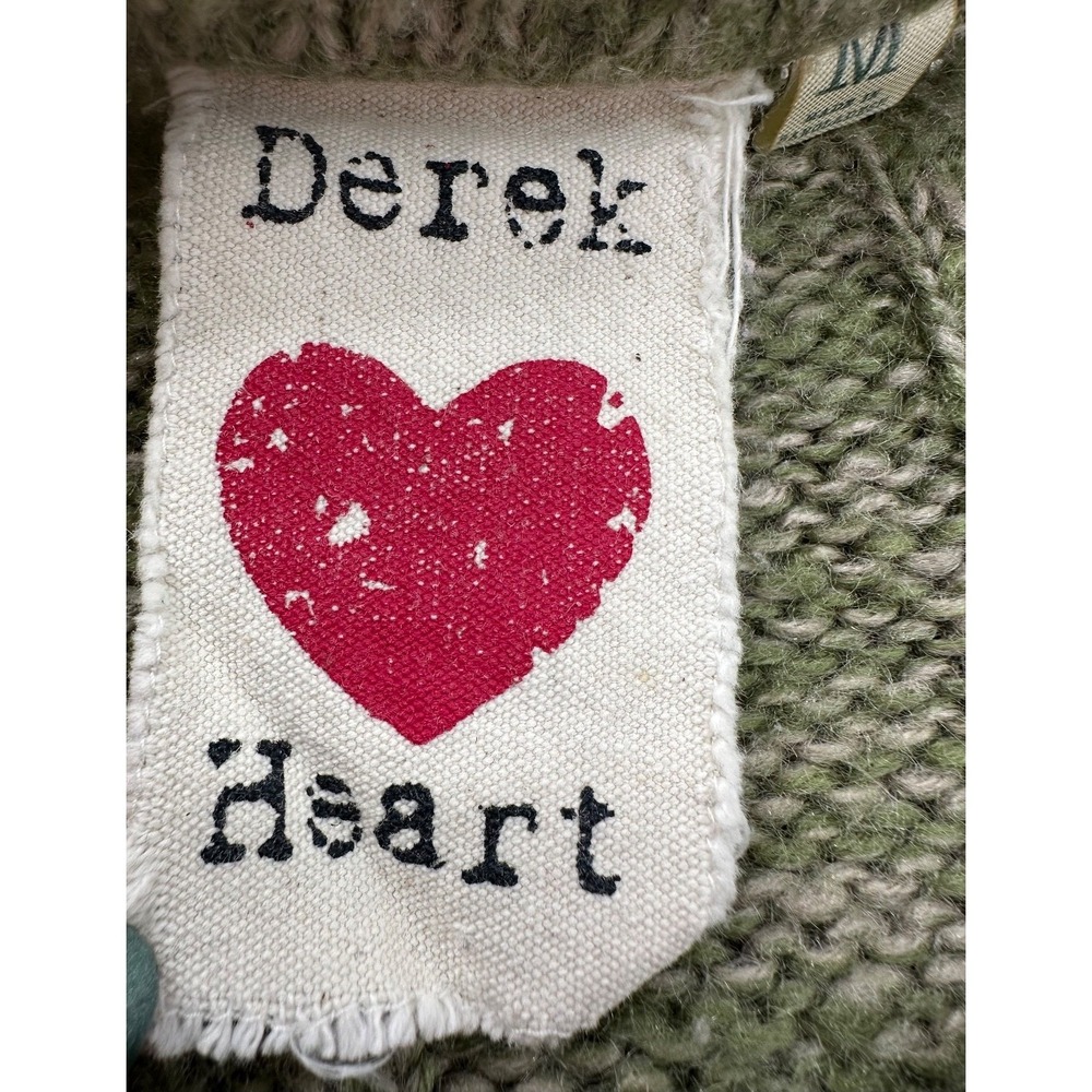 DEREK HEART Boatneck Sweater Moss Green Acrylic Knit 3/4 Sleeves Women's Medium - Picture 4 of 10